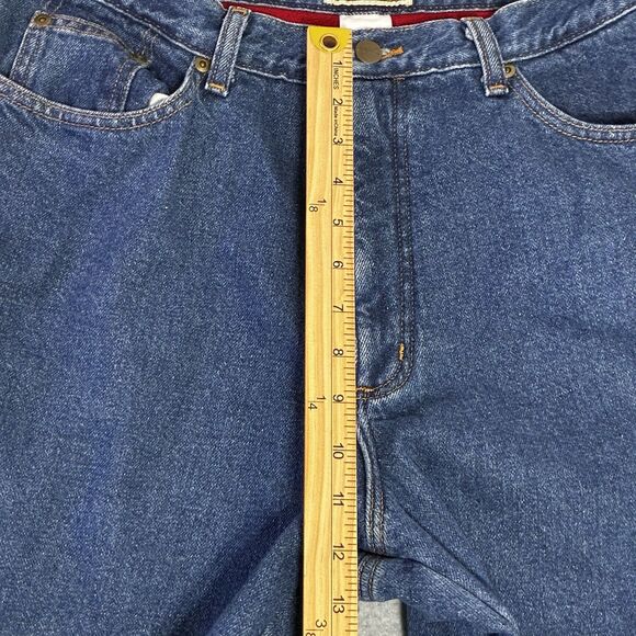 L.L. Bean Women’s Relaxed Fit Flannel Lined Jeans Size 16 Regular Blue Denim - Picture 2 of 9